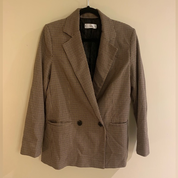 Mango brown gingham blazer - Picture 4 of 8